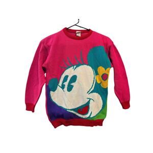Disney Mickey & Co Minnie Mouse Vintage 90s Acrylic Sweater Girls Large 14